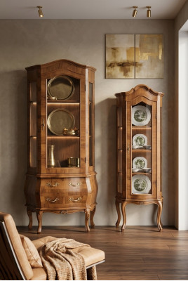 Luxe vitrinekast Klassieke vitrines Woonkamer kasten Dressoir Hout Nieuw.