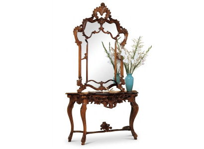 Console + Mirror Designer Console Table Wooden Table Console Luxury Set 2 pieces.