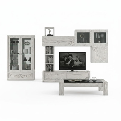 Ontwerp wandkast rek woonkamer houten kasten vitrinekast Italië Nieuw.