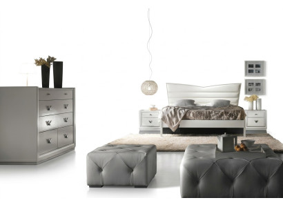 Garnituur Set 4-delig Slaapkamer Bed Nachtkastje Commode Groep Tweepersoonsbedden Luxe
