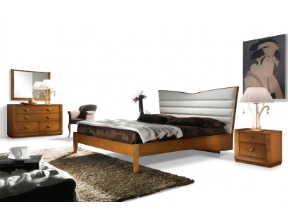 Luxe set slaapkamer bed nachtkastje dubbele hotelbedden gestoffeerd design 3-delig.