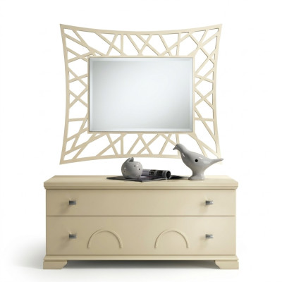 Spiegel Hangspiegel Hout Modern Wandspiegel Meubels Spieglein Design 90x90 Nieuw