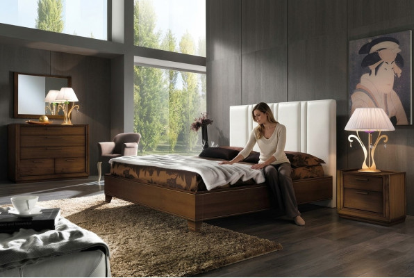 Slaapkamer Bed nachtkastje Tweepersoonsbedden Modern bedframe Beddenset 3-delig.