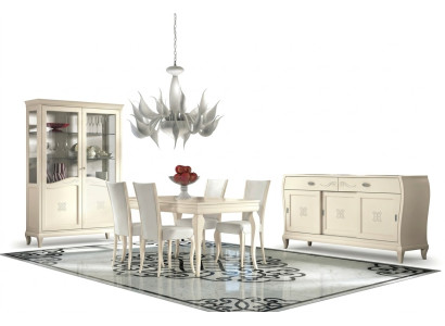 Eetkamer Eettafel Stoel Commode Vitrine Eettafel Groep Hout Italië Set 7-delig