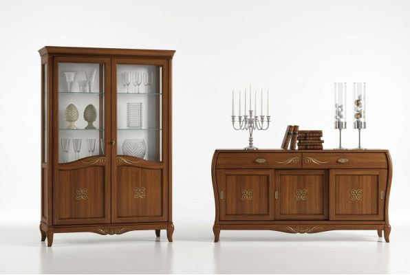 Ontwerp Set 7-delig eetkamer eettafel stoel dressoir vitrine groep eet tafels hout
