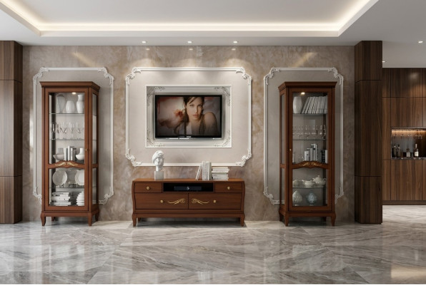 rtv Set 3-delig. Woonkamer vitrine TV Moderne houten meubelen kast Stijl Nieuwe groep