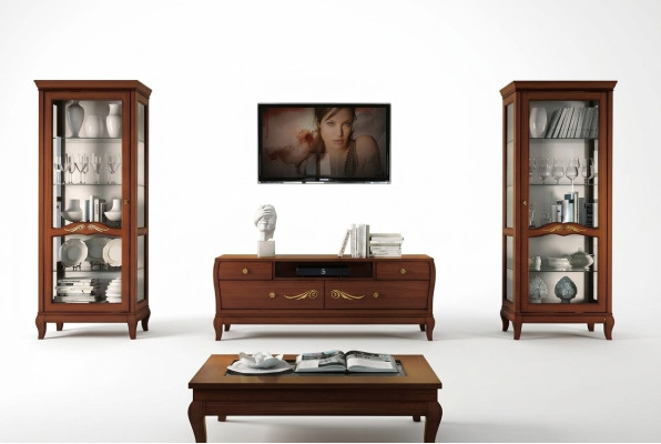 rtv Set 3-delig. Woonkamer vitrine TV Moderne houten meubelen kast Stijl Nieuwe groep