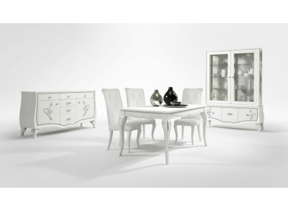 Eetkamer Eettafel Stoel Dressoir Vitrine Groep Tafel Hout Tafels Luxe Set 7-delig.