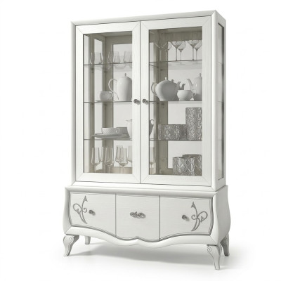 Luxe vitrine glazen kast antieke stijl modern houten vitrines Italiaanse meubels