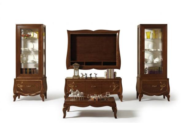 rtv Set Woonkamer Vitrine tv Modern Hout Meubel Kast Stijl Groep Italiaans