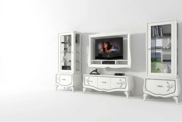 Garnituur rtv Set 4-delig. Woonkamer TV lage kast Vitrine Dressoir Kast Design Nieuw