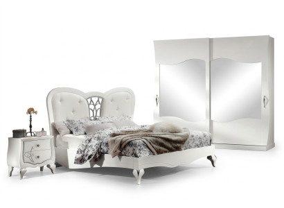 Slaapkamer Bed Nachtkastje Bedden Hout Ontwerp Bedframe Set Nieuw 3-delig.