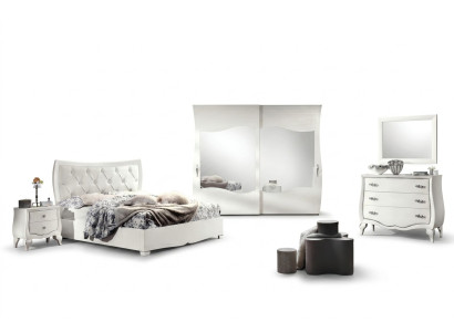 Garnituur Slaapkamer Bed Nachtkastje Kledingkast Commode Spiegel Set 6-delig