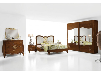 Slaapkamer Bed Nachtkastje Kledingkast Commode Spiegel Nieuw Luxe Set 6-delig