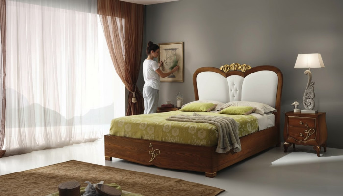 Bed luxe bedden bedframe hout tweepersoons slaapkamer modern met bedfunctie