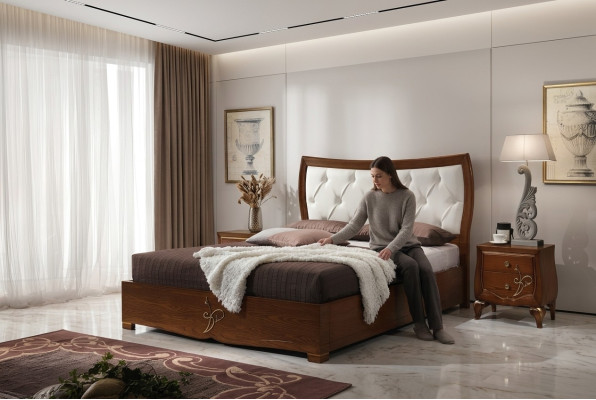 Bedden Bedframes Hout Dubbel Slaapkamer Bruin Modern Tweepersoonsbed Meubels