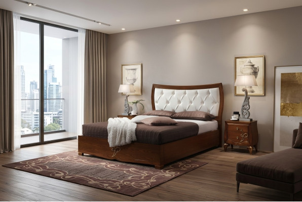 Bedden Bedframes Hout Dubbel Slaapkamer Bruin Modern Tweepersoonsbed Meubels