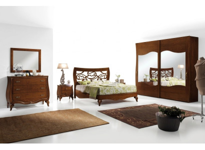 Slaapkamer Bed Nachtkastje Kledingkast Commode Spiegel Set van 6 stuks