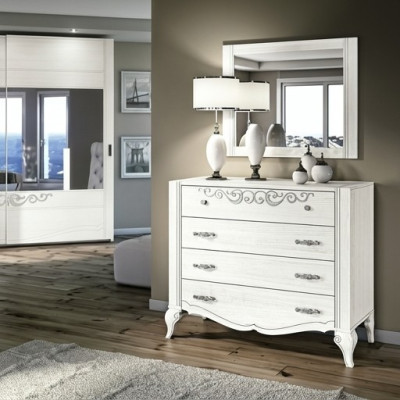 Luxe set 2-delig. Dressoir Spiegelgroep Houten console Kommode Kast Modern Nieuw
