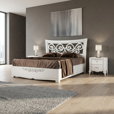 Set 3-delige slaapkamer bed nachtkastje bedden tweepersoonsbed hout groep set nieuw