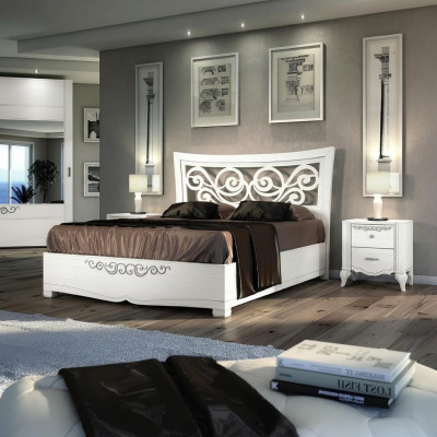 Tweepersoonsbed Bed Luxe Bedden Houten Bedframes Bedframe Wit Design Modern Nieuw