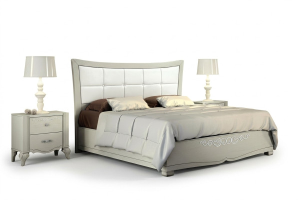 Luxus set 3-delig slaapkamer bed nachtkastje bedden set hout dubbel modern