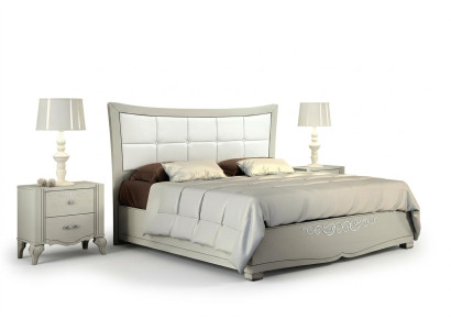 Luxus set 3-delig slaapkamer bed nachtkastje bedden set hout dubbel modern