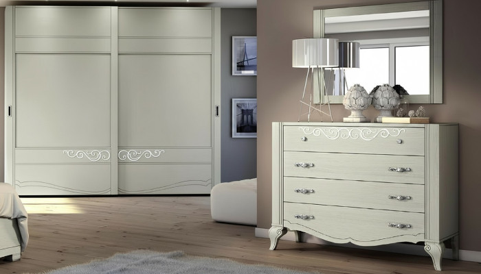 Ladenkast Spiegel Kast Laden Rek Console Meubels Houten kast Italië Set van 2 stuks.