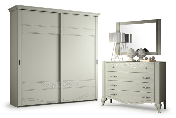 Ladenkast Spiegel Kast Laden Rek Console Meubels Houten kast Italië Set van 2 stuks.