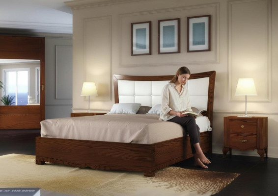 Garnituurset 3-delig Slaapkamer Bed Nachtkastje Bedden Groep Bedden Houten Meubels