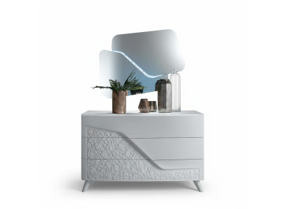 Luxe set, 2-delig dressoir spiegel dressoirs hout console modern design wit nieuw