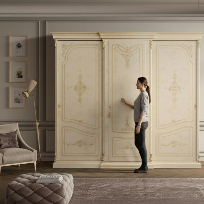 Luxe kledingkast kast stijl meubels klassieke slaapkamer kasten hout