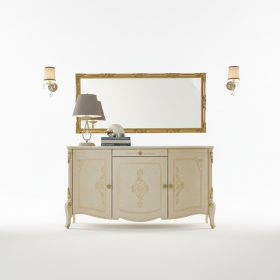 Ontwerp meubels in barokstijl, dressoir, buffetkast, hout, Italië, laag dressoir.