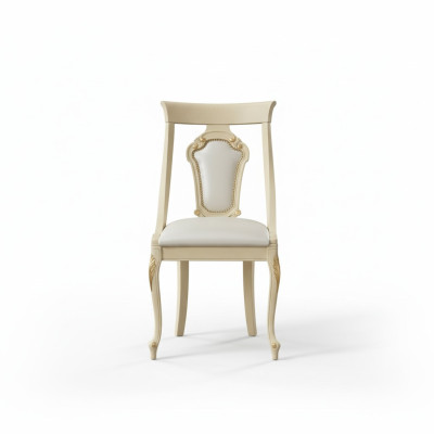 Eetkamerstoel Stoel Eetkamer Stoelen Hout Design Stijl Barok Beige Rug Zitvlak