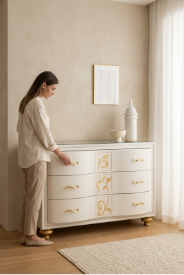 Commodes Kast Luxe Kasten Plank Console Italy Meubels Houten kast Ladenkasten