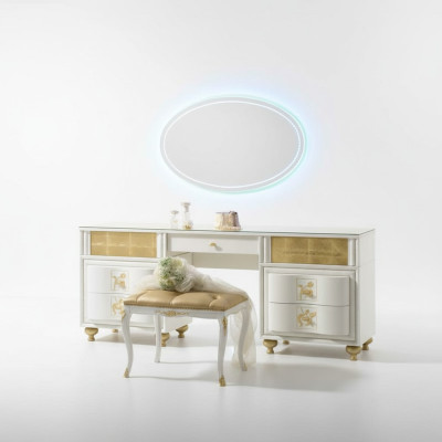 Luxe set kaptafel spiegel XXL console commode slaapkamer modern compleet.