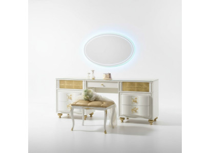 Luxe set kaptafel spiegel XXL console commode slaapkamer modern compleet.