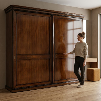 Massief houten kledingkast Houten kast Kast Massief slaapkamermeubilair Italië