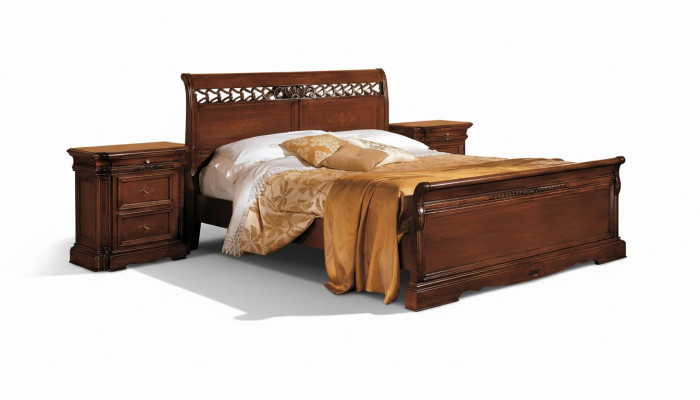 Tweepersoons massief houten slaapkamer meubelontwerp bed meubels Vaccari cav giovanni