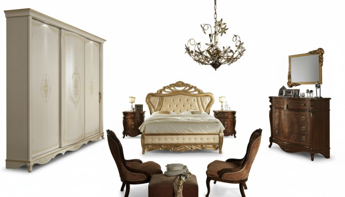 Slaapkamer meubels Bed Kast Ladenkast Nachtkastje met laden Commode 5-delig