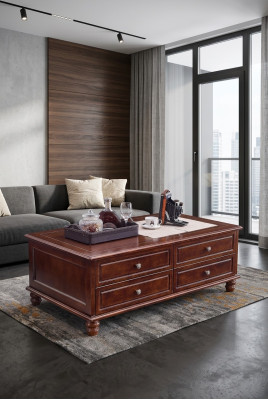 Klassieke salontafel tafel woonkamer hout salontafels met laden