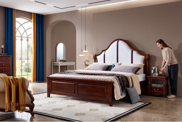 Bed 2 nightstands 3 piece bedroom set Furniture Classic Luxury Beds