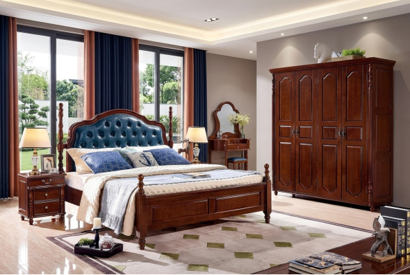 Bed 2x bedside tables 3 pcs. Bedroom set Design Luxury Classic