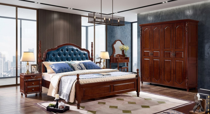 Tweepersoonsbed frame Luxe slaapkamer bed Tweepersoonsbed Houten bedden Nieuw
