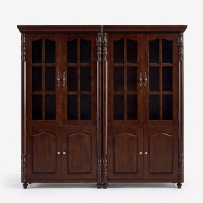 Boekenkast Vitrinekast Kast Houten Kast Boekenkast Meubels 2-delig