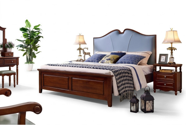 Slaapkamer Bed Nachtkastje Bedden Dubbel Houten Bedframe Set 3-delig.