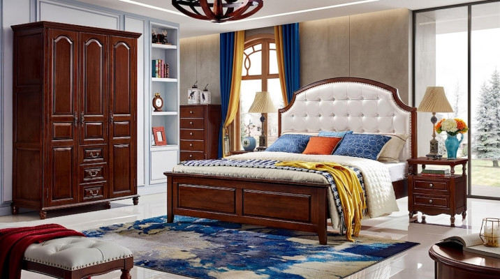 Slaapkamer set Bed 2x Nachtkastjes Klassieke kledingkast 4-delig.