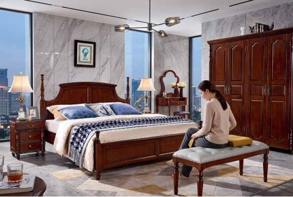 Design slaapkamer 3-delig. Bed 2x nachtkastjes Klassieke beddenset
