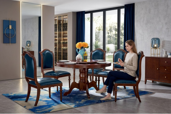 Complete set eettafel 6 stoelen eetkamerset eetgroep hout 7-delig