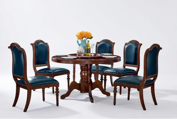 Complete set eettafel 6 stoelen eetkamerset eetgroep hout 7-delig